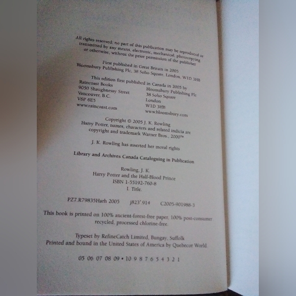 Harry Potter books 6&7 Hardcover First canadian print - Picture 3 of 4